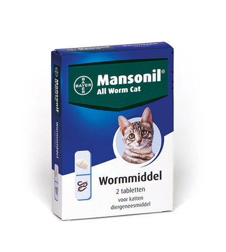 Mansonil Wormmiddel Ellipsoid 2 tabletten